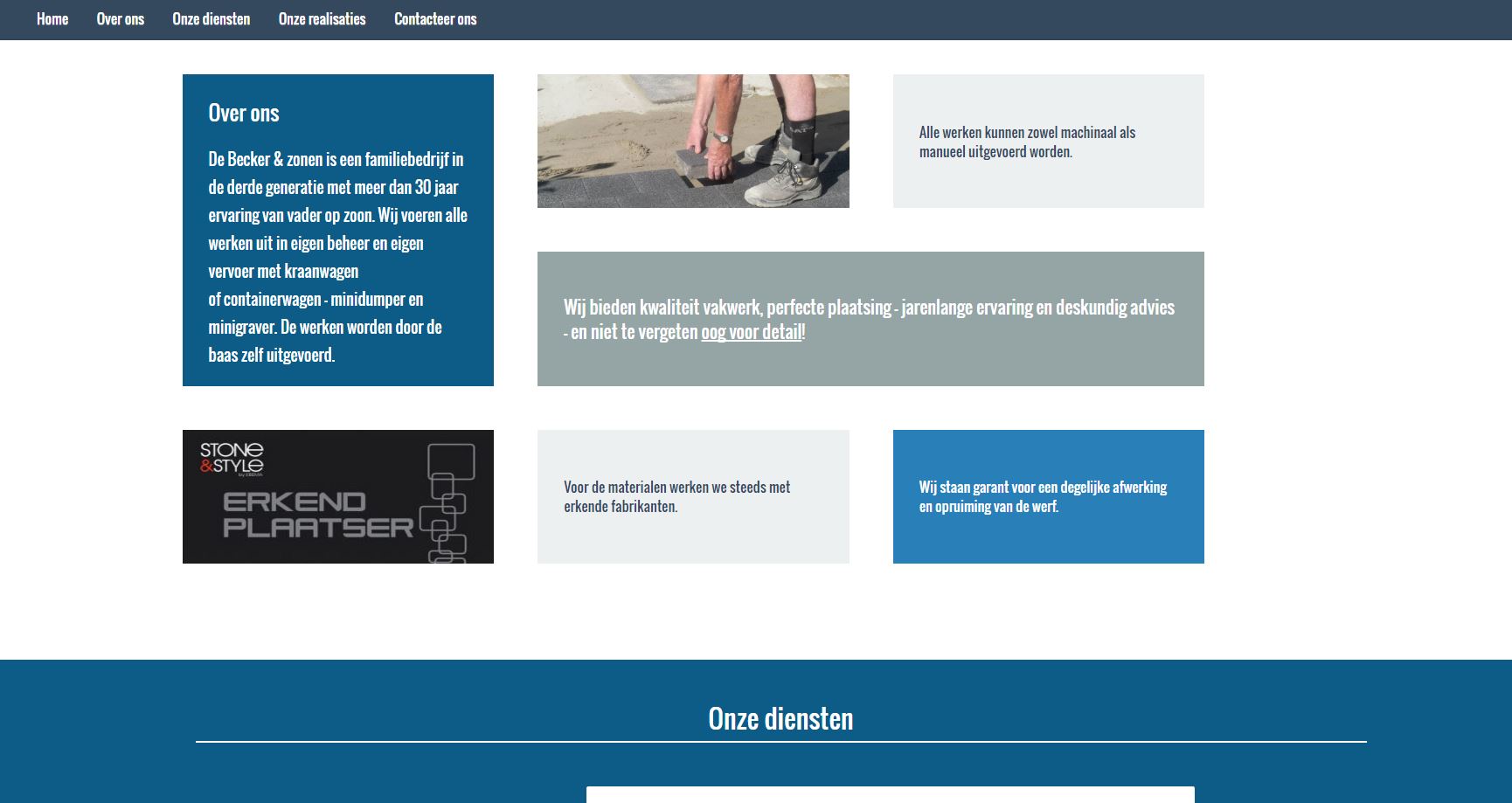 de becker en zonen website