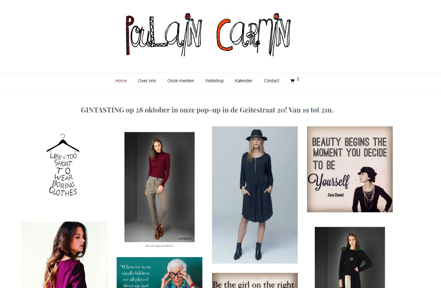 Poulain Carmin website online