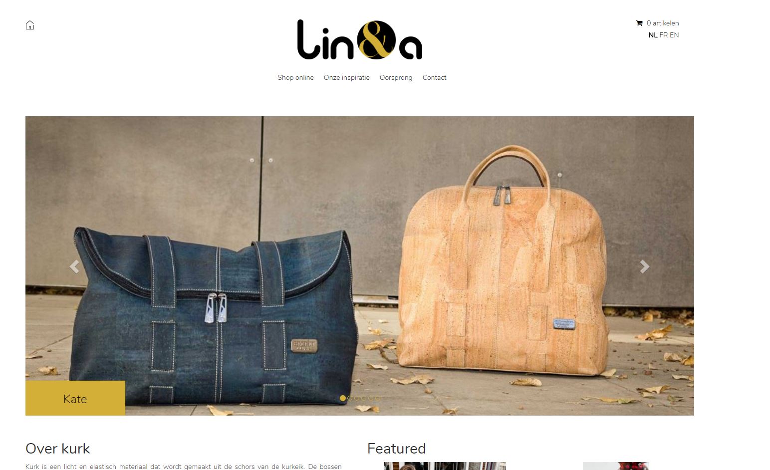 linea handtas in kurk leder